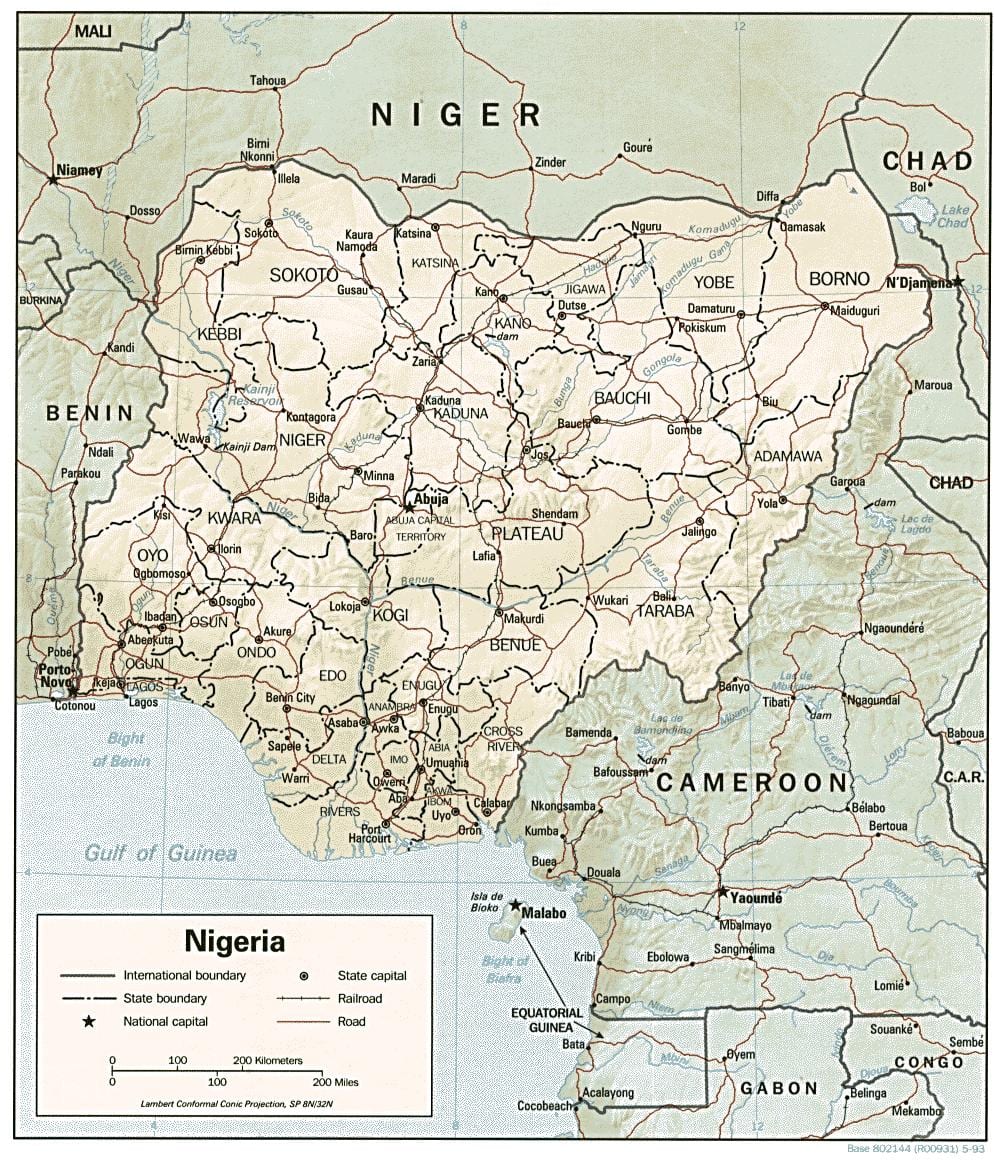 Mapa atlas nigeriji