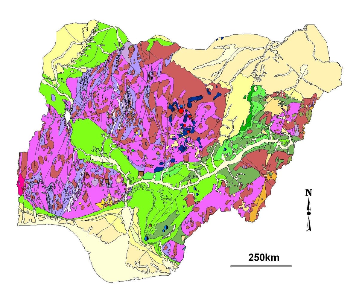 Mapa geološke nigeriji