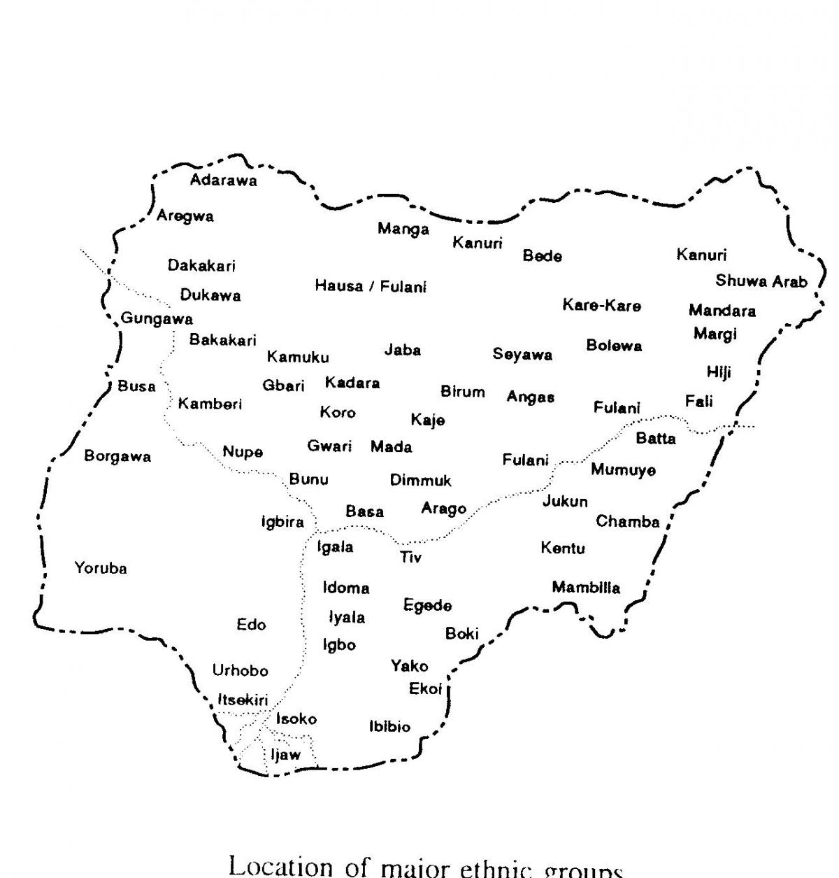 nacrtaj nigeriji mapu