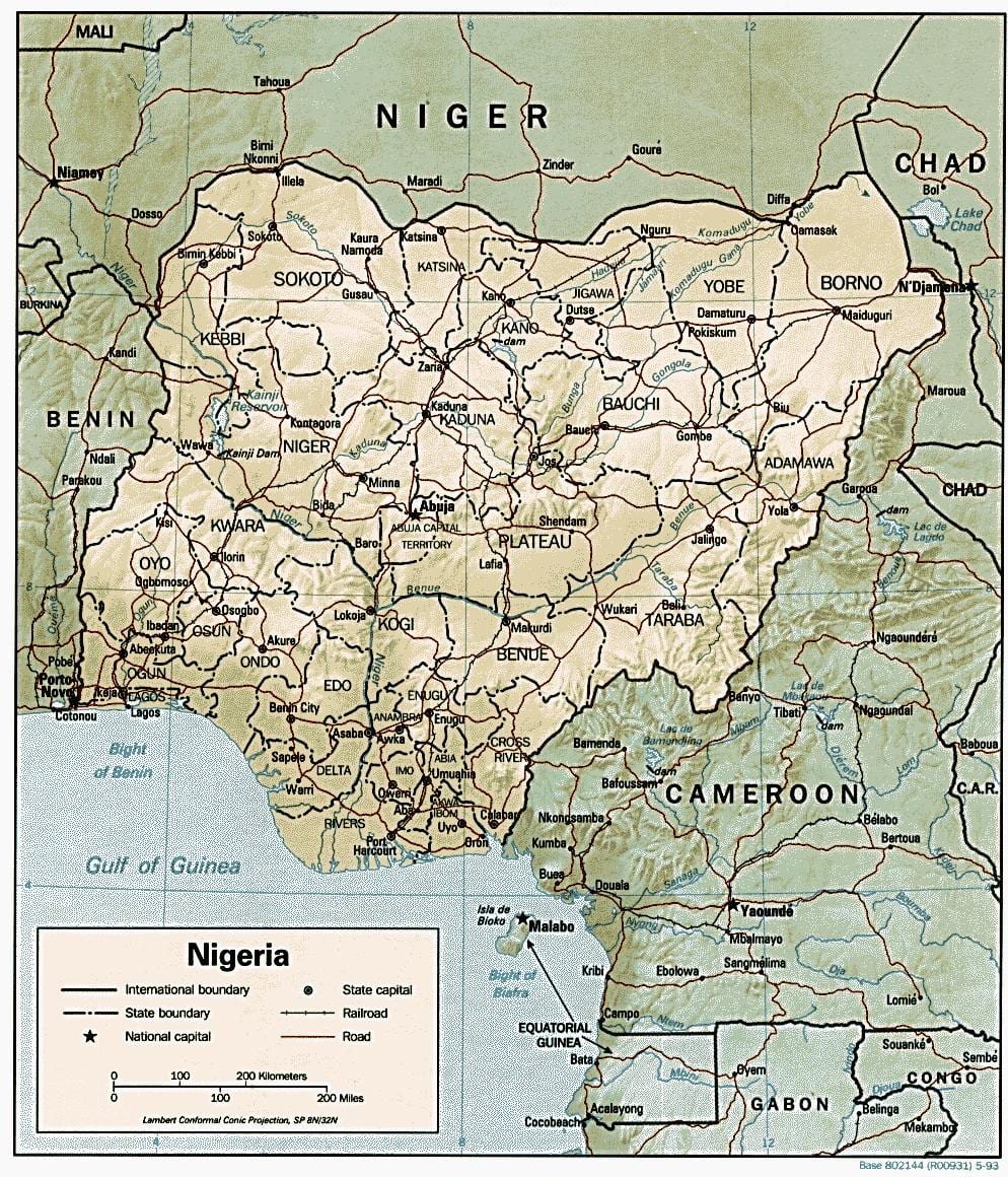 geografska karta iz nigerije
