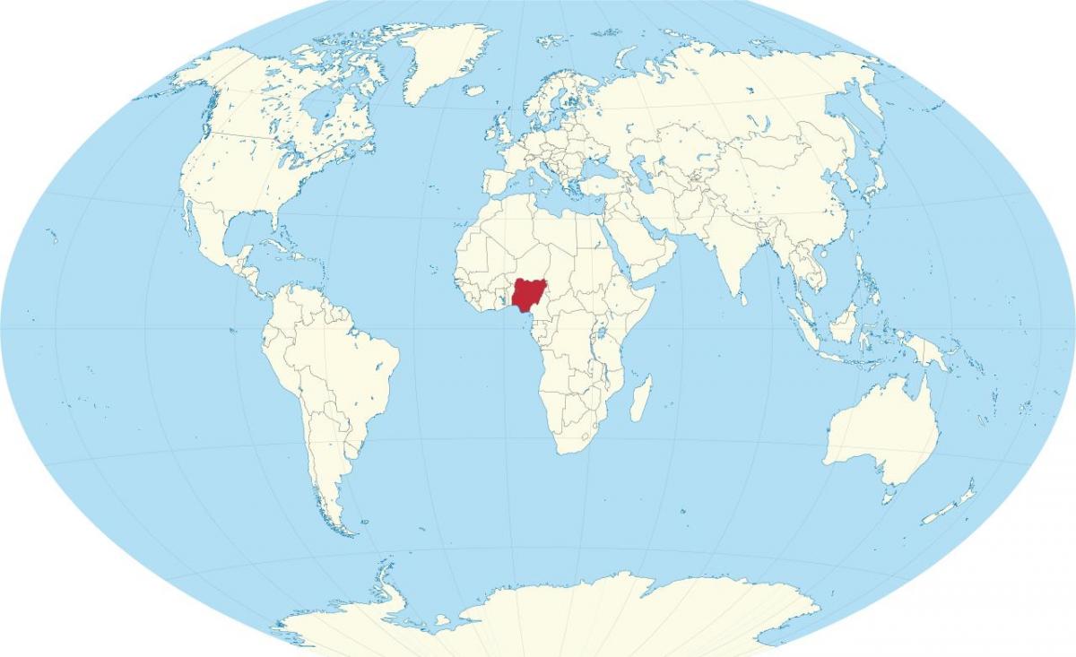 svijet mapa pokazuje nigeriji