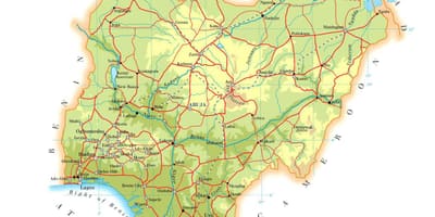 Mapa fizički nigeriji