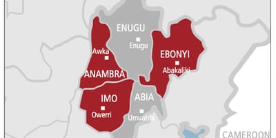 Mapa jugoistočnoj nigeriji