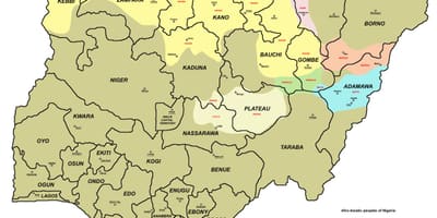 Karta iz nigerije sa 36 država