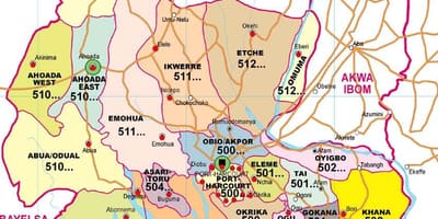 Mapa rijeke država nigeriji