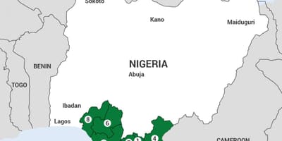 Mapa niger delta kartu u nigeriji