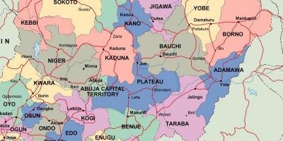 Karta iz nigerije sa države i gradove