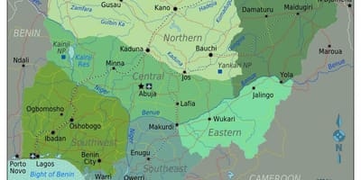 Nigeriji regionalnog mapu